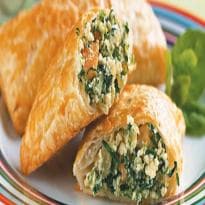Folhados de frango com espinafre