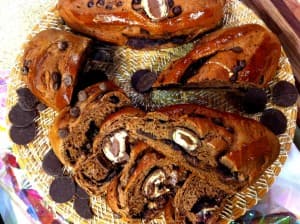 Pão de chocolate com bombom