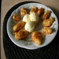 Banana Frita com Sorvete