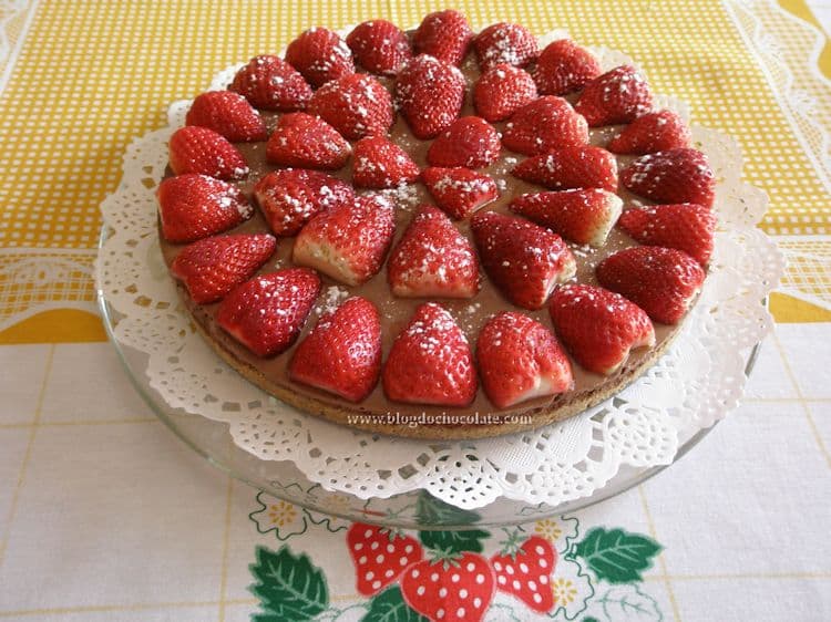 Torta de Chocolate e Morangos