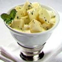 Melão com creme de pêssego