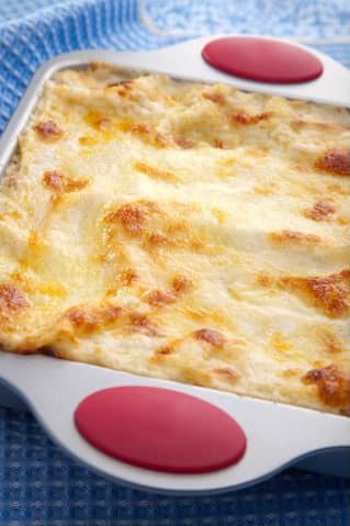 Lasanha de Peru com Molho Quatro Queijos