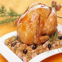 Frango assado recheado