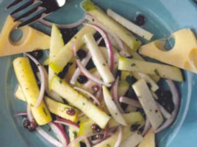 Salada de Abobrinhas, Maçã e Hortelã