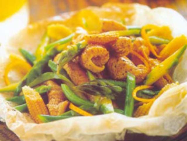 Envelope de peru com verduras