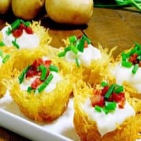 Ninho de batata com bacon