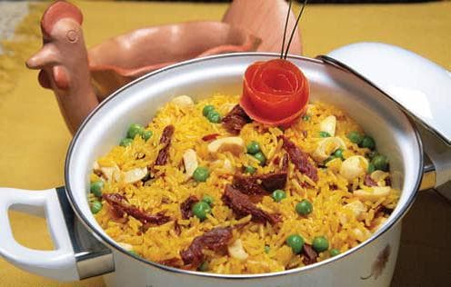 Arroz com Açafrão e Tomate Seco