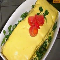 Torta Fria Vegetariana Verde e Amarela