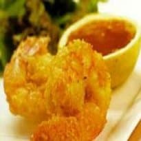 Camarão Empanado no Coco com Molho de Laranja