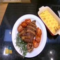 Maminha ao Forno com Bacon e Tomate e Nhoque à Romana