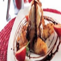 Twist de Banana com Sorvete de Baunilha e Gengibre