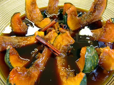 Doce de abóbora com rapadura cortada em gomos