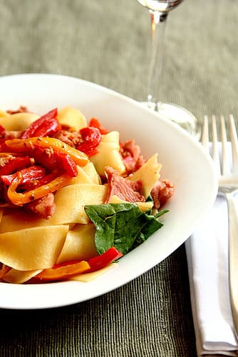 Linguiça com pimentão