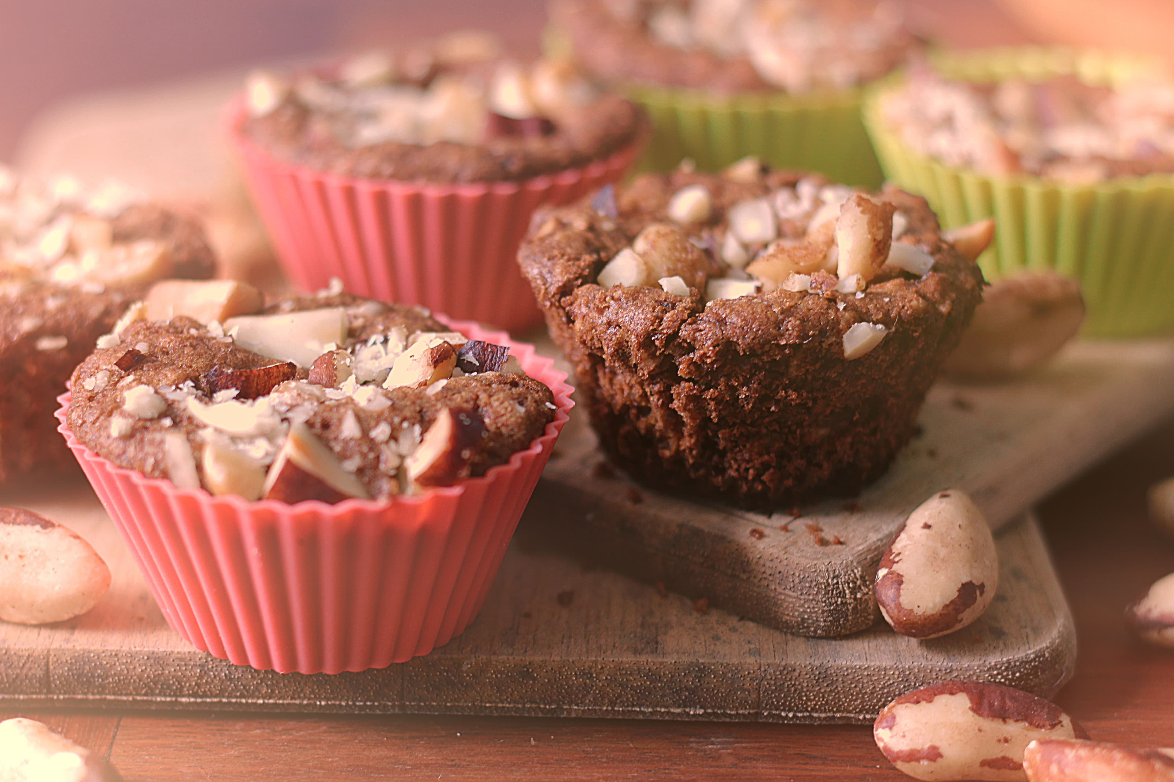 Muffins Integrais de Castanha-do-Pará e Passas