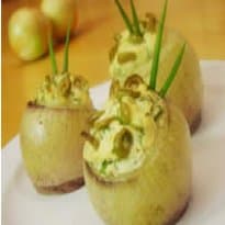 Cebolas Recheadas com Cream Cheese e Salmão Defumado