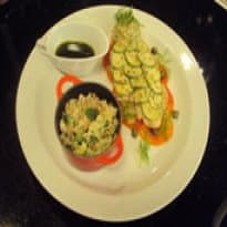 Tilápia com escamas de abobrinha do Edu Guedes