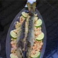 Peixe Assado com Farofa de Camarão do Edu Guedes